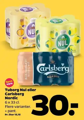 Netto Tuborg Nul eller Carlsberg Nordic tilbud