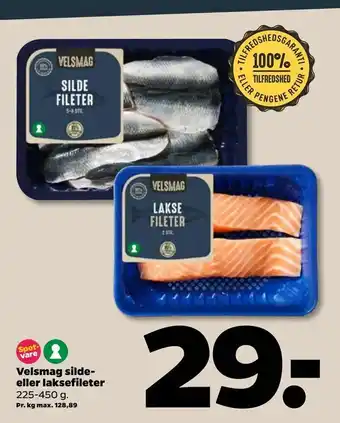 Netto Velsmag silde eller laksefileter tilbud