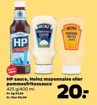Netto HP sauce, Heinz mayonnaise eller pommesfritessauce tilbud
