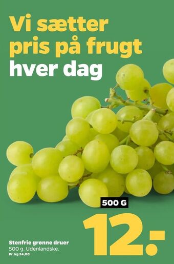 Netto Stenfrie grønne druer tilbud
