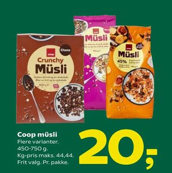 Coop 365 Coop müsli tilbud