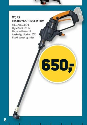 XL-BYG Worx højtryksrenser 20v tilbud