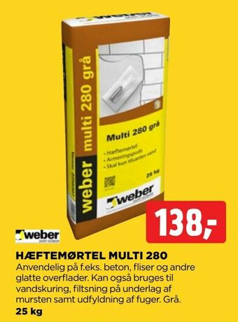 jem & fix Hæftemørtel multi 280 tilbud