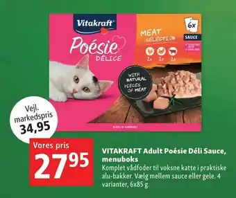 Maxi Zoo Vitakraft adult poésie déli sauce, menuboks tilbud