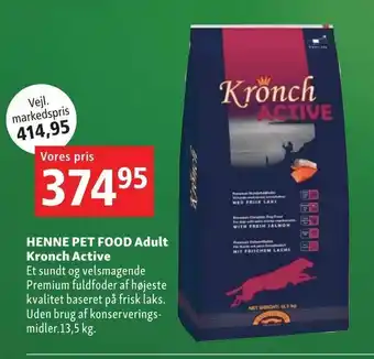 Maxi Zoo HENNE PET FOOD Adult Kronch Active tilbud