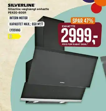 Skousen Silverline væghængt emhætte PE420-60SR tilbud