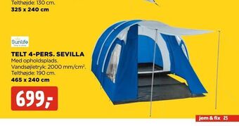 jem & fix Telt 4-pers. sevilla tilbud