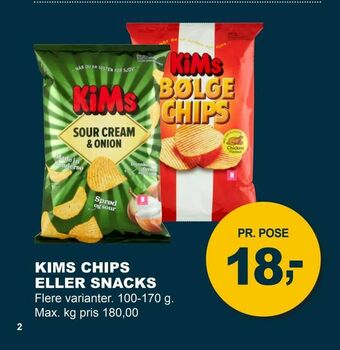 Let-Køb Kims chips eller snacks tilbud