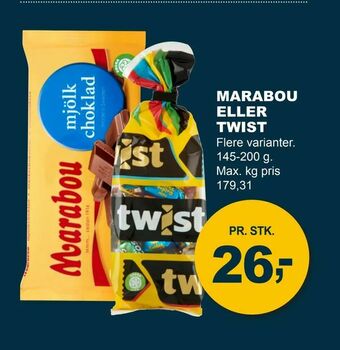 Let-Køb Marabou eller twist tilbud