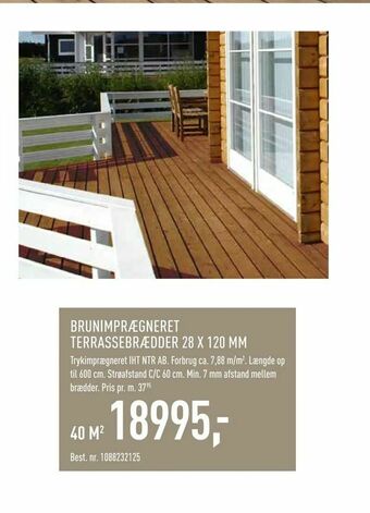 Johannes Fog Brunimprægneret terrassebrædder 28 x 120 mm tilbud