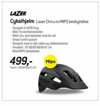 Thansen Cykelhjelm Lazer Chiru m/MIPS beskyttelse tilbud