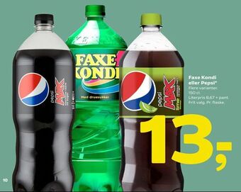 Coop 365 Faxe Kondi eller Pepsi tilbud