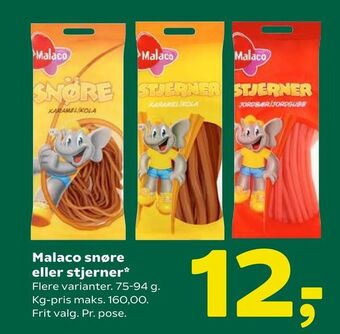 Coop 365 Malaco snøre eller stjerner tilbud
