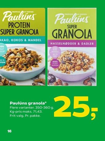 Coop 365 Paulúns granola tilbud