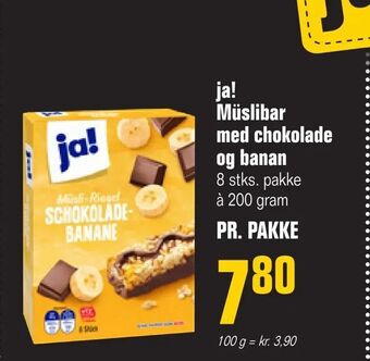 Otto Duborg Ja! müslibar med chokolade og banan tilbud