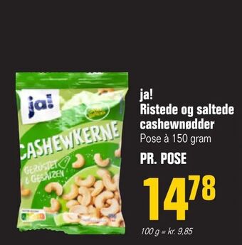 Otto Duborg ja! Ristede og saltede cashewnødder tilbud