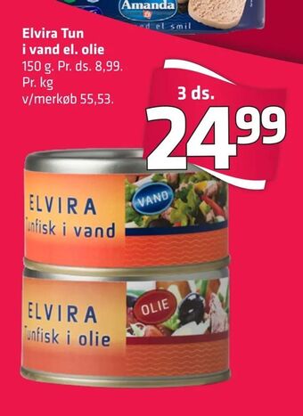 Fleggaard Elvira Tun i vand el. olie tilbud