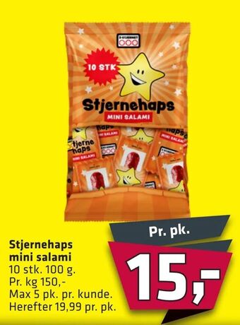 Fleggaard Stjernehaps mini salami tilbud