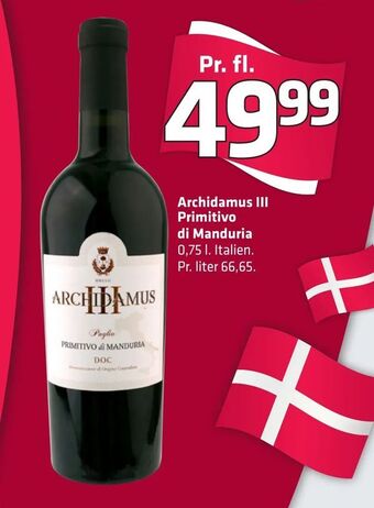 Fleggaard Archidamus III Primitivo di Manduria tilbud