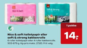 Dagli'Brugsen Nice & soft toiletpapir eller soft & strong køkkenrulle tilbud