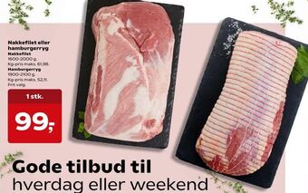 Nakkefilet eller hamburgerryg
