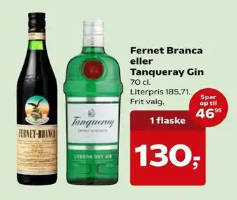 Dagli'Brugsen Fernet Branca eller Tanqueray Gin tilbud