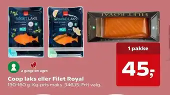 Kvickly Coop laks eller Filet Royal tilbud