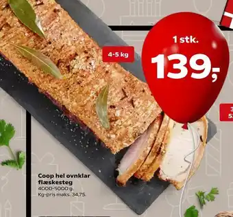 Kvickly Coop hel ovnklar flæskesteg tilbud