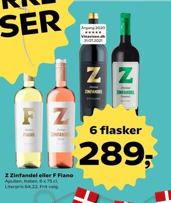Kvickly Z Zinfandel eller F Fiano tilbud