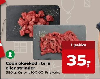 Kvickly Coop oksekød i tern eller strimler tilbud