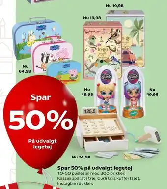 Kvickly Spar 50% på udvalgt legetøj tilbud