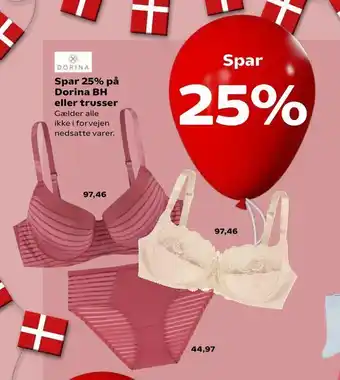 Kvickly 25% spar på dorina bh eller trusser tilbud