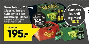 Grøn Tuborg, Tuborg Classic, Tuborg Kylle Kylle eller Carlsberg Pilsner