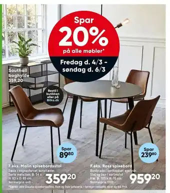 Bilka Malin spisebordsstol tilbud
