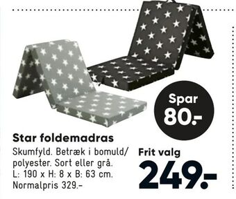 Bilka Star foldemadras tilbud