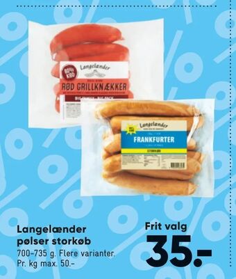 Bilka Langelænder pølser storkøb tilbud