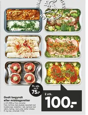 Bilka Godt begyndt eller middagsretter tilbud