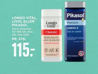 MENY Longo vital, livol eller pikasol tilbud