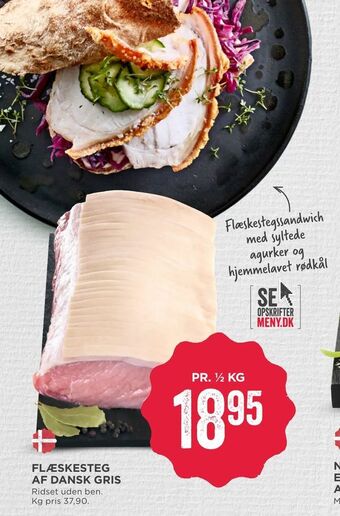 MENY Flæskesteg af dansk gris tilbud