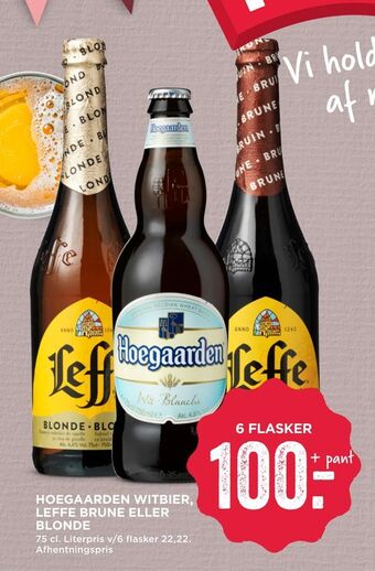 MENY Hoegaarden witbier, leffe brune eller blonde tilbud