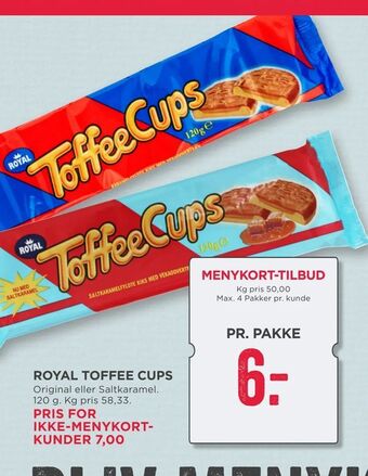 MENY Royal toffee cups tilbud