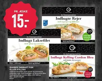 MENY Rahbek indbagt fisk eller kylling tilbud