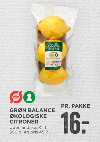 MENY Grøn balance økologiske citroner tilbud