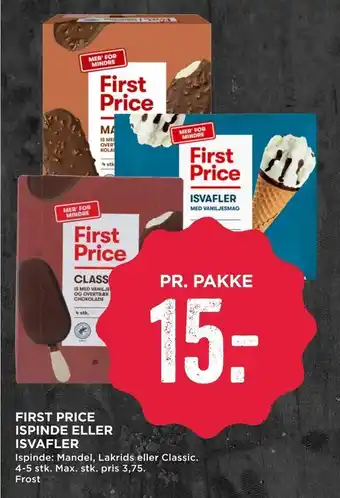 MENY First price ispinde eller isvafler tilbud
