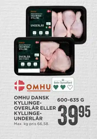 MENY Omhu dansk kyllinge- overlår eller kyllinge- underlår tilbud
