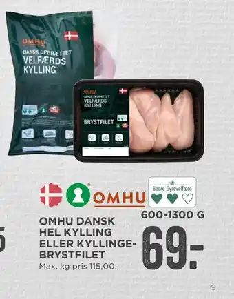 MENY Omhu dansk hel kylling eller kyllingebrystfilet tilbud