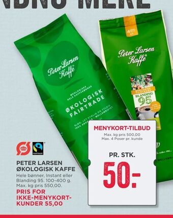 MENY Peter larsen økologisk kaffe tilbud