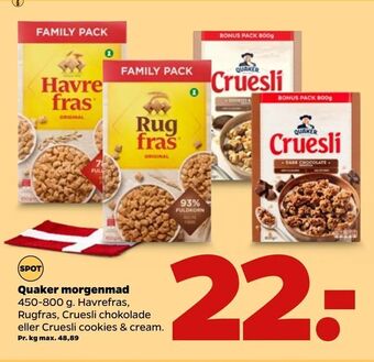 Netto Quaker morgenmad tilbud