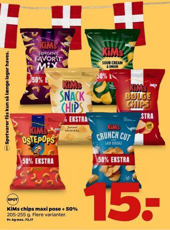 Netto KiMs chips maxi pose + 50% tilbud
