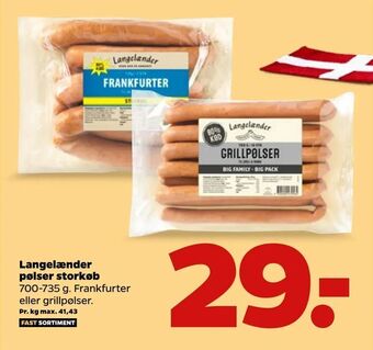 Netto Langelænder pølser storkøb tilbud